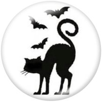 20MM cat Print glass snaps buttons