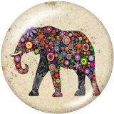 20MM elephant Print glass snaps buttons