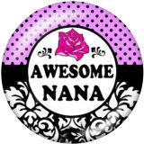 20MM pink Ribbon hope Print glass snaps buttons
