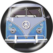 20MM School Bus car Print glass snaps buttons