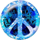 20MM Anti war symbol Print glass snaps buttons