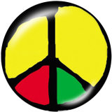 20MM Anti war symbol Print glass snaps buttons