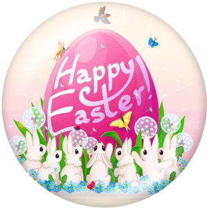 20MM Easter Print glass snaps buttons