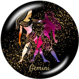 20MM Birthstone 12 constellations glass snap bottom