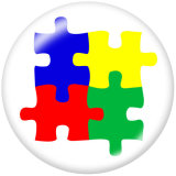 20MM Symbol Print glass snaps buttons