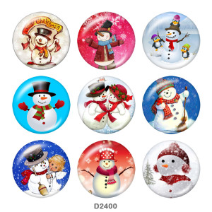 20MM Christmas glass snaps buttons