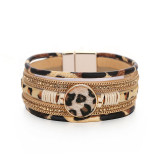 Horse hair multilayer hand woven leopard pattern magnetic clasp Bracelet