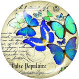 20MM butterfly Print glass snaps buttons
