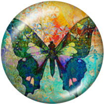 20MM butterfly Print glass snaps buttons