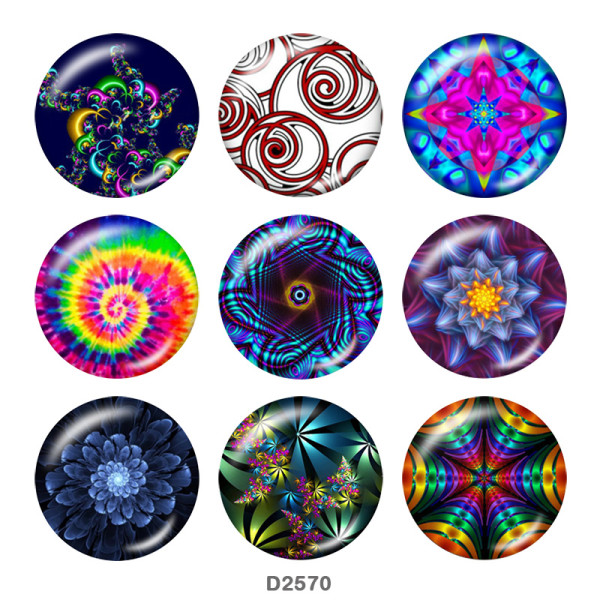 20MM decorative pattern glass snaps buttons