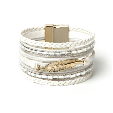 Multi layer Bracelet woven Bracelet leaf wide edge Bracelet