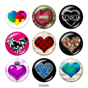 20MM love glass snaps buttons