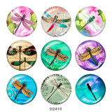 20MM dragonfly  Print glass snaps buttons