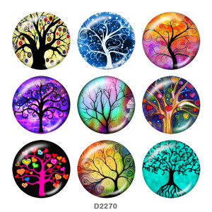 20MM Tree of life Print glass snaps buttons