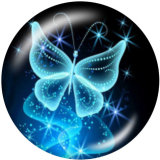 20MM butterfly Print glass snaps buttons