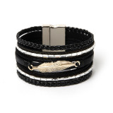 Multi layer Bracelet woven Bracelet leaf wide edge Bracelet