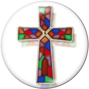 20MM CROSS Easter glass snaps buttons