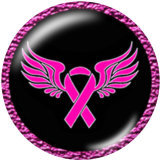 20MM Pink Ribbon glass snaps buttons