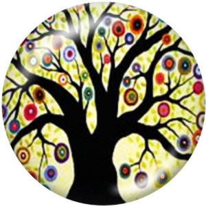 20MM Tree of life Print glass snaps buttons