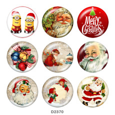 20MM Christmas glass snaps buttons