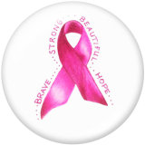 20MM Pink Ribbon glass snaps buttons