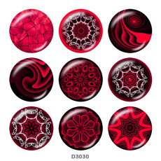 20MM decorative pattern Print glass snaps buttons
