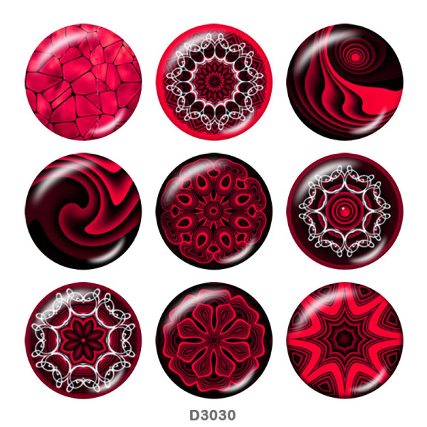 20MM decorative pattern Print glass snaps buttons