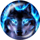 20MM wolf Print glass snaps buttons