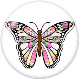 20MM butterfly Print glass snaps buttons