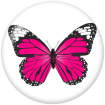 20MM butterfly Print glass snaps buttons