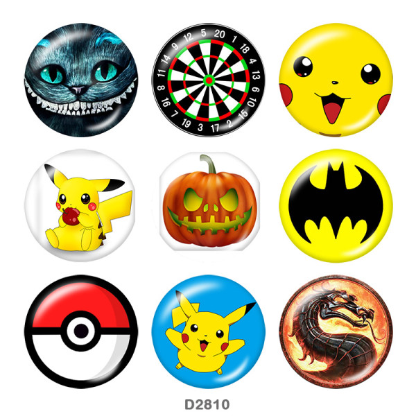 20MM game cartoon Print glass snaps buttons