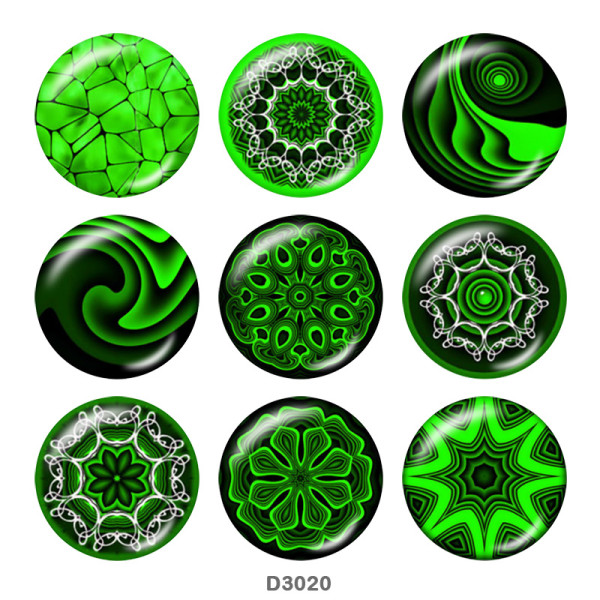20MM decorative pattern Print glass snaps buttons