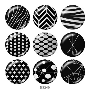 20MM decorative pattern Print glass snaps buttons