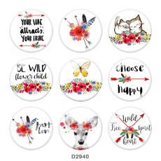 20MM flower glass snaps buttons