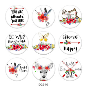 20MM flower glass snaps buttons