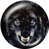 20MM wolf Print glass snaps buttons