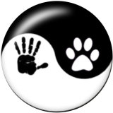 20MM Taiji Print glass snaps buttons