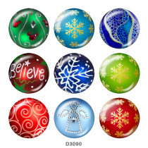 20MM Christmas glass snaps buttons