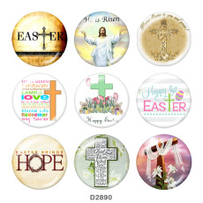 20MM Easter Print glass snaps buttons