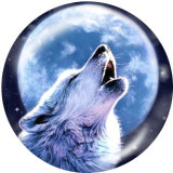 20MM wolf Print glass snaps buttons