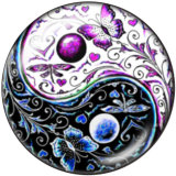 20MM Taiji Print glass snaps buttons