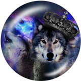 20MM wolf Print glass snaps buttons
