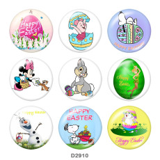 20MM Easter Print glass snaps buttons