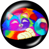20MM cat Print glass snaps buttons