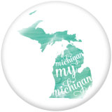 20MM Map Print glass snaps buttons