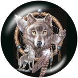 20MM wolf Print glass snaps buttons