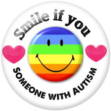 20MM autism care Print glass snaps buttons