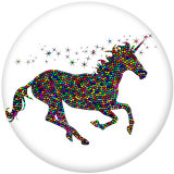 20MM unicorn Print glass snaps buttons