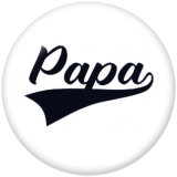 20MM MOM DAD family Print glass snaps buttons