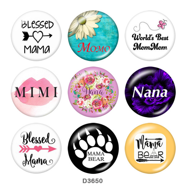 20MM family Print glass snaps buttons
